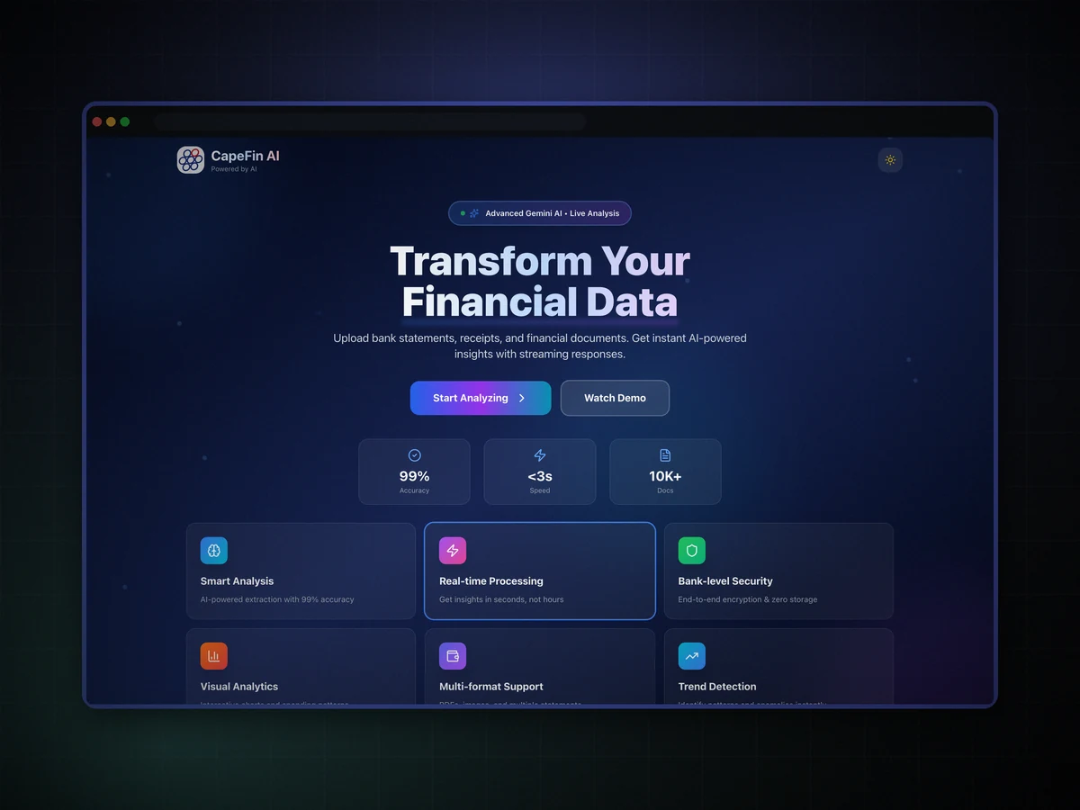 CapeFinAI platform